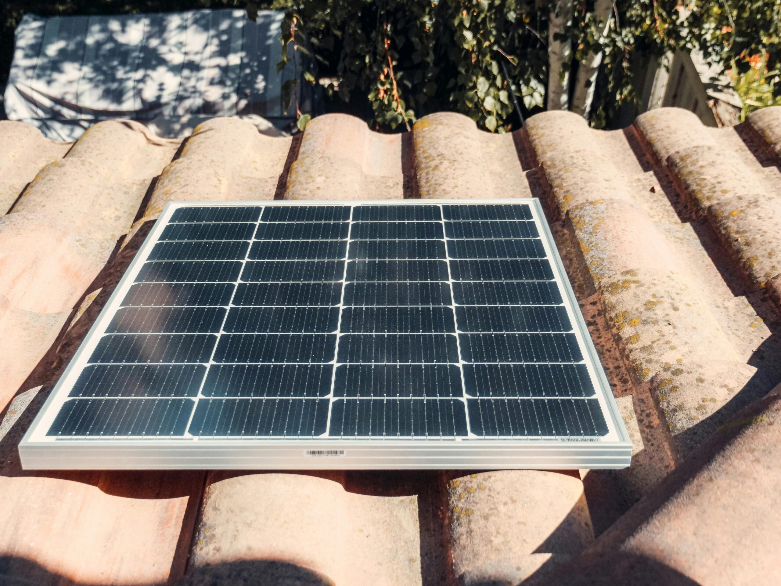 A Solar Panel Installed in a Roof